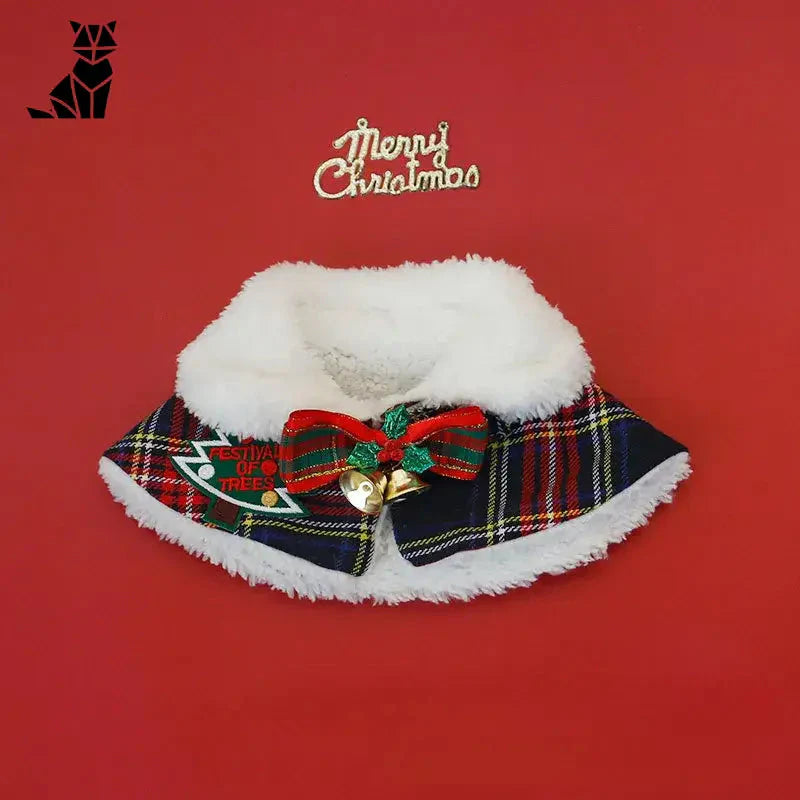 Manteau de Noël pour chiens : Chapeau festif avec nœud pour les promenades hivernales et les promenades hivernales