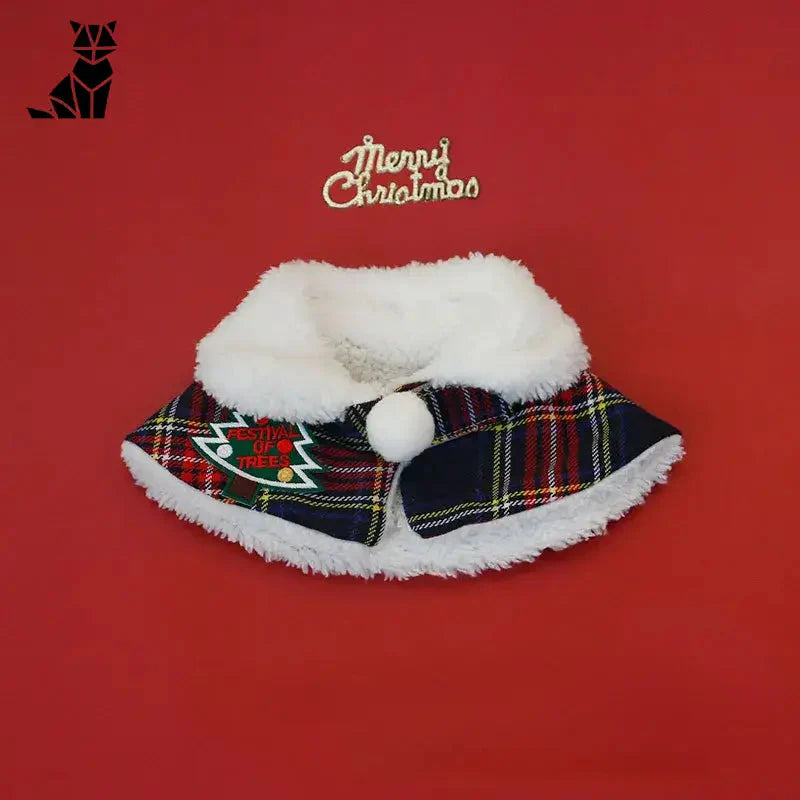 Manteau de Noël pour chiens - Cape festive à carreaux, motif bonhomme de neige pour les promenades hivernales