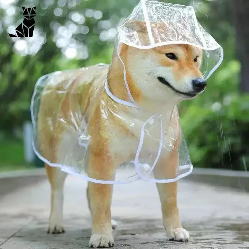 Chien en imperméable transparent - Protection ultime et design élégant