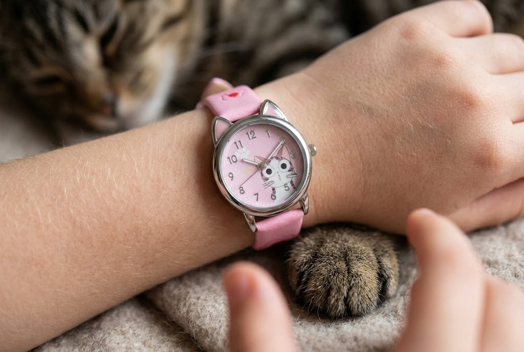 Un cadran chaton et une montre faite pour la récré
