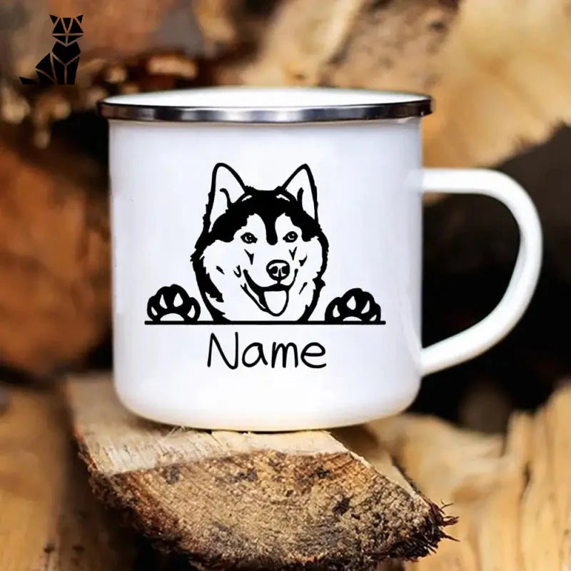 Mug personnalisé avec un husky noir, parfait pour les amoureux des animaux