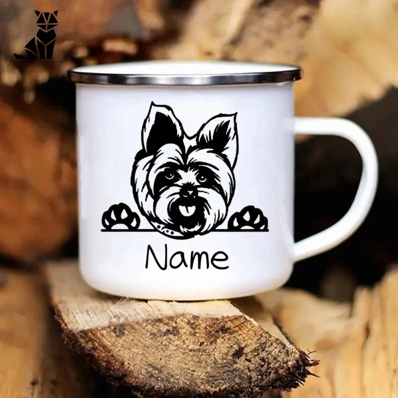 Tasse à chien personnalisée avec de jolies empreintes de pattes et le nom de votre animal de compagnie - cadeau idéal pour les amoureux des animaux