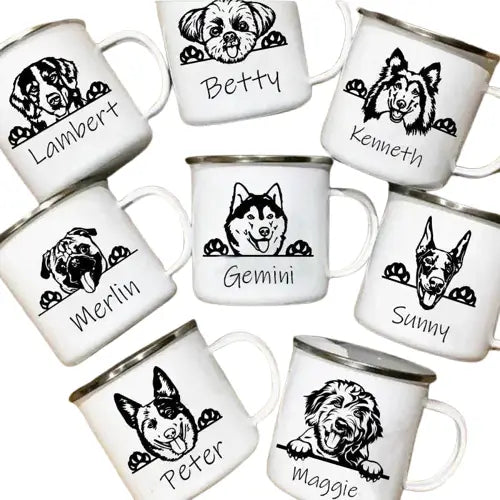 Tasse à chien personnalisée avec noms - Idée de cadeau unique pour les amoureux des animaux Transparent Background