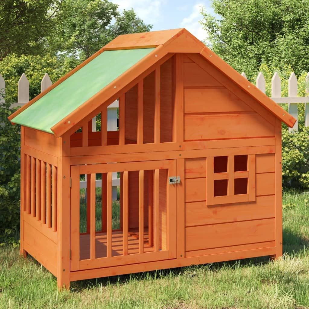 Niche Chien Bois avec Fenêtre 96 x 60,5 x 87 cm Marron