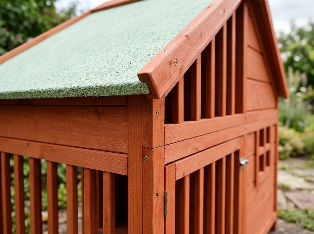 Niche Chien Bois avec Fenêtre 96 x 60,5 x 87 cm Marron – détail des finitions