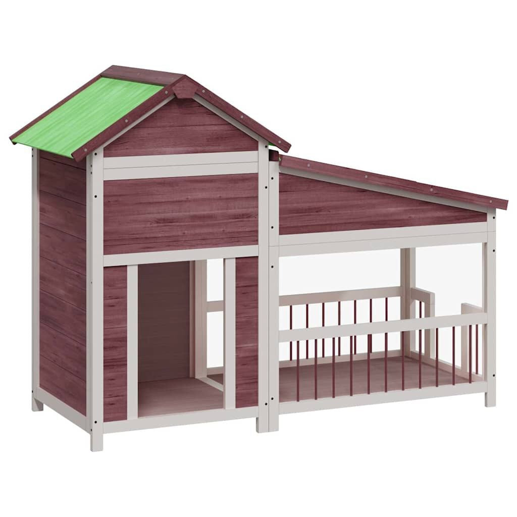 Niche Chien Jardin avec Véranda 143 x 60,5 x 109 cm Coloris Moka – vue 2