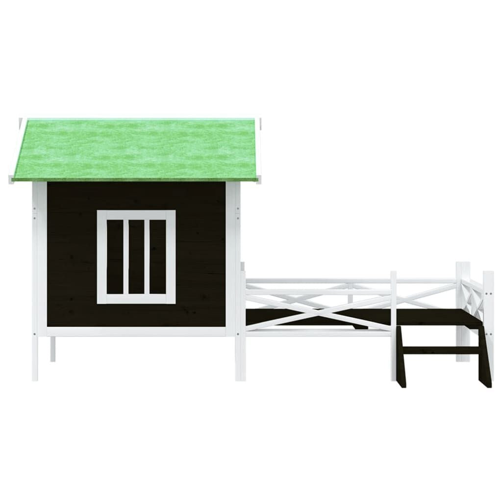 Niche Chien Moderne avec Terrasse et Marches 159 x 120 x 88,5 cm Gris – vue 3