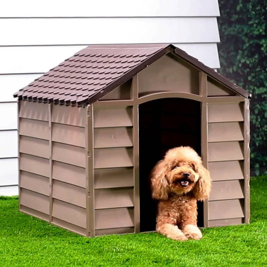 Niche Chien Résine 86 x 84 x 82 cm en Polypropylène Marron