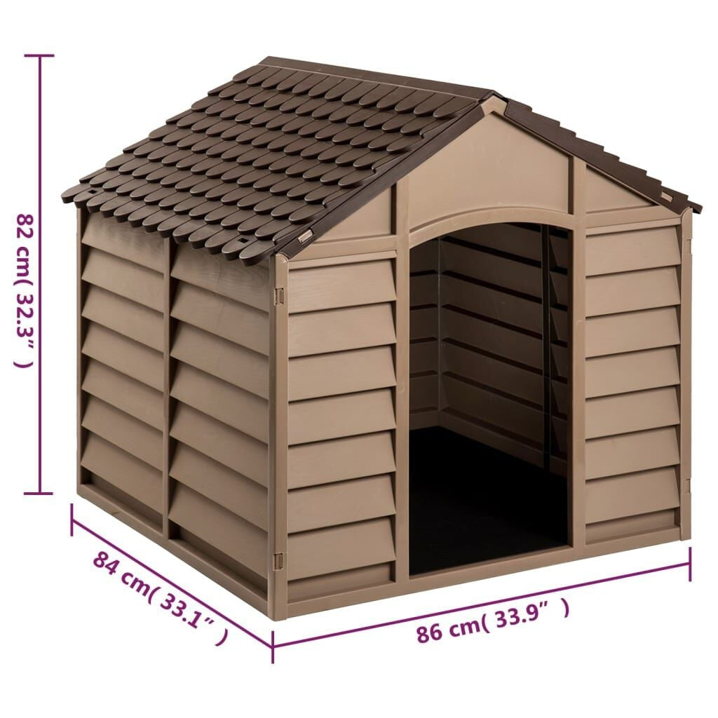 Niche Chien Résine 86 x 84 x 82 cm en Polypropylène Marron – vue 8