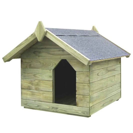 Niche Chien Toit Ouvrant pour Petites Races en Pin Imprégné
