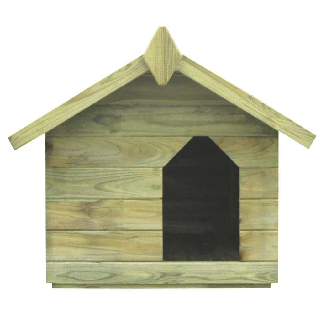 Niche Chien Toit Ouvrant pour Petites Races en Pin Imprégné – vue 2
