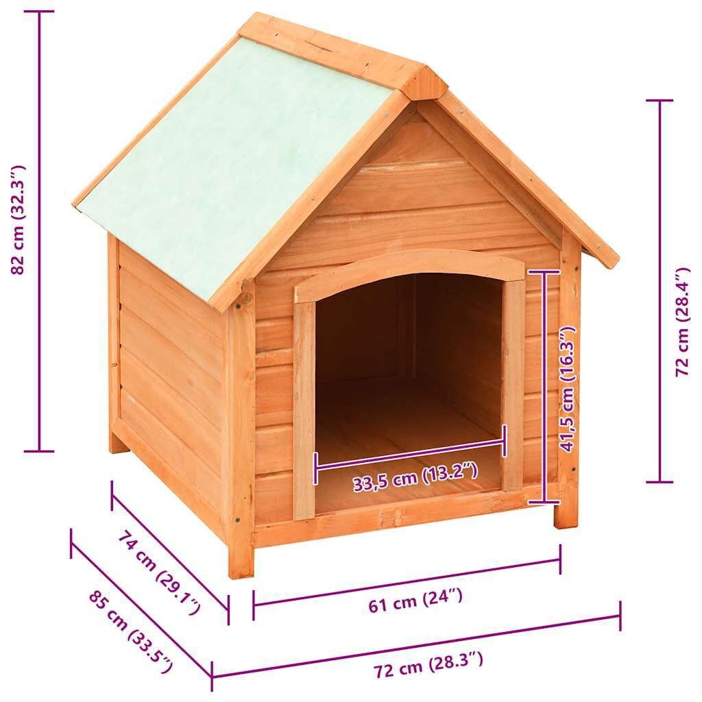 Niche pour Chien en Bois 72 x 85 x 82 cm Pin et Sapin Massifs – vue 8