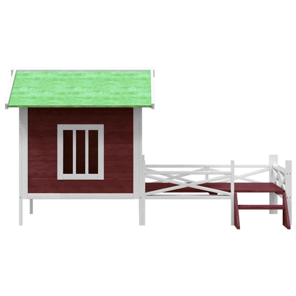 Niche pour Chien avec Terrasse et Marches 159 x 120 x 88,5 cm Pin Massif – vue 3