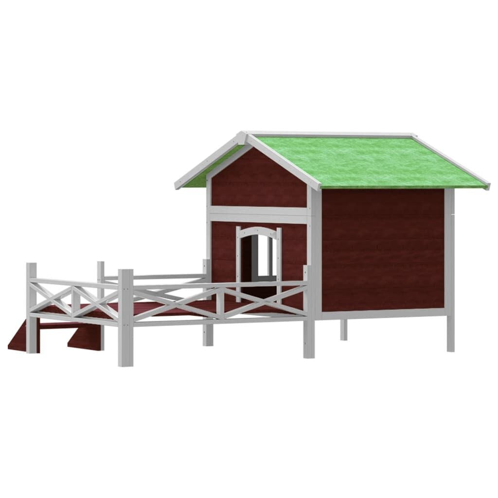 Niche pour Chien avec Terrasse et Marches 159 x 120 x 88,5 cm Pin Massif – vue 4