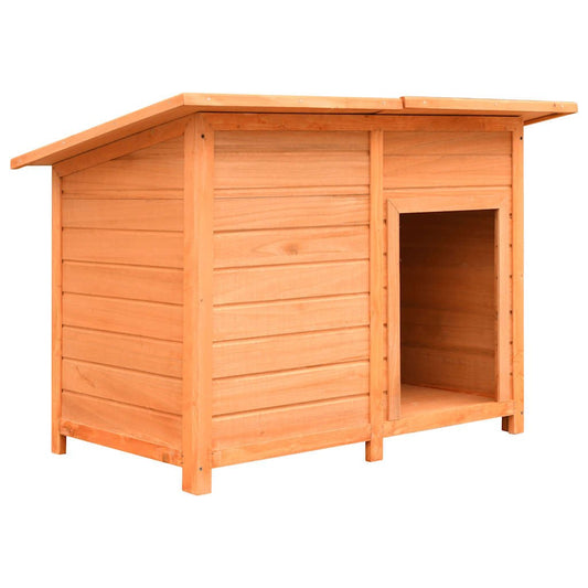 Niche pour Chien en Bois à Toit Plat 120 x 77 x 86 cm Pin et Sapin