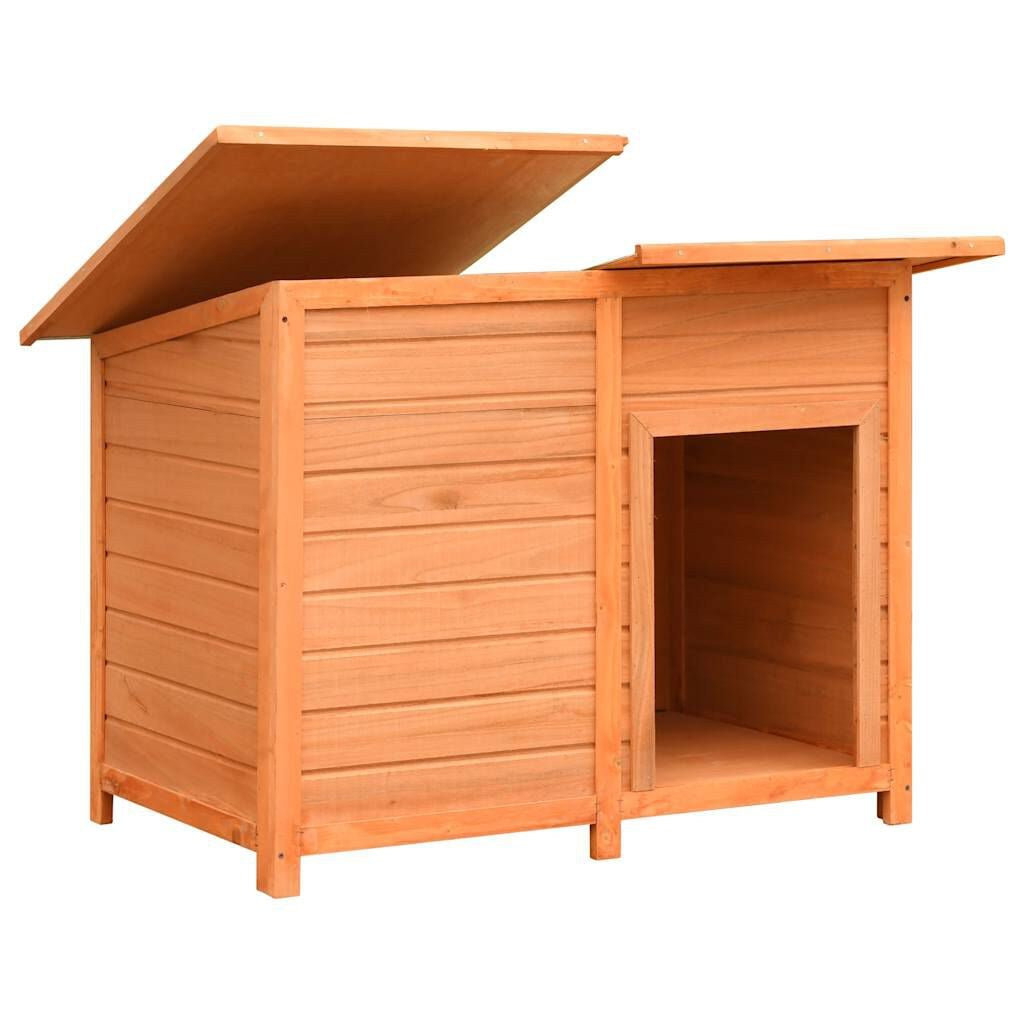 Niche pour Chien en Bois à Toit Plat 120 x 77 x 86 cm Pin et Sapin – vue 3