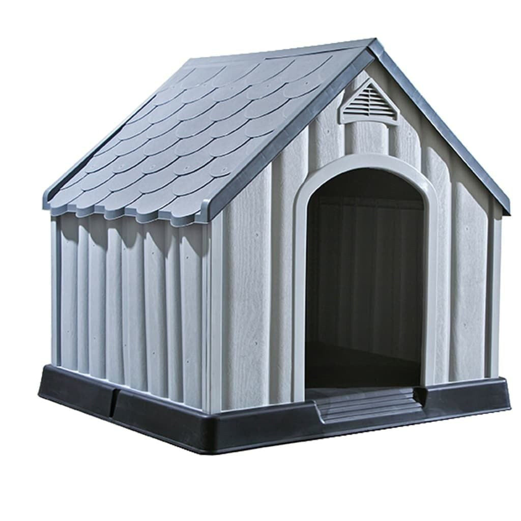 Niche pour Chien en Plastique 92 x 87 x 91 cm à Plancher Surélevé Gris – vue 2