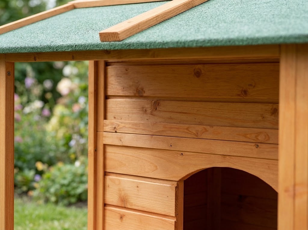 Niche pour Chien Extérieur avec Auvent 96 x 87 x 80,5 cm Pin Massif – détail des finitions