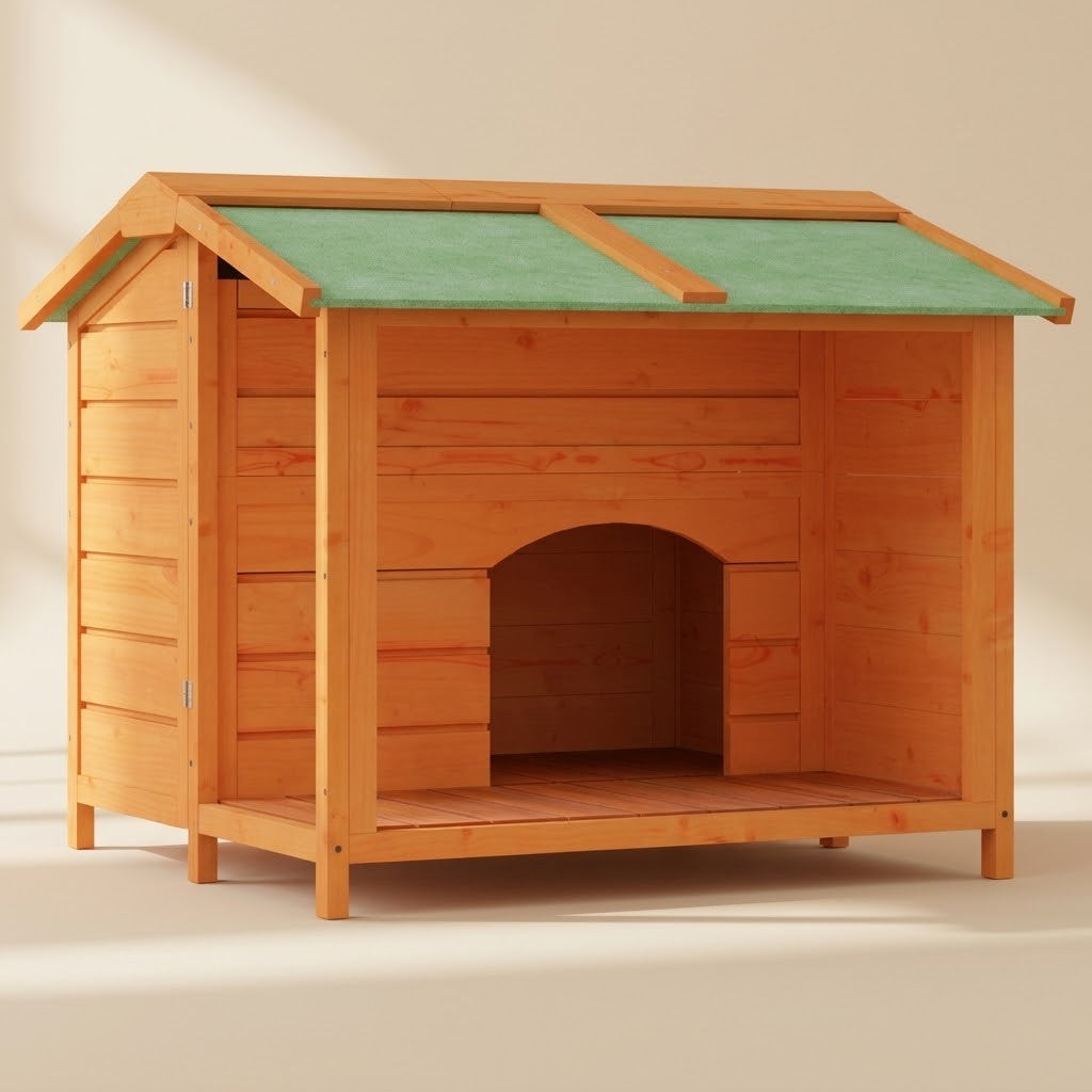 Niche pour Chien Extérieur avec Auvent 96 x 87 x 80,5 cm Pin Massif – photo du produit