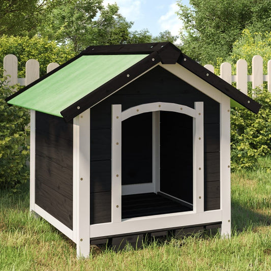 Niche pour Petit Chien en Bois 65 x 65 x 61,5 cm Gris