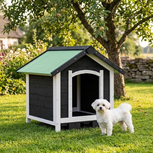 Niche pour Petit Chien en Bois 65 x 65 x 61,5 cm Gris – mise en situation