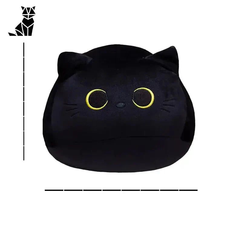 Mignon chat noir peluche dans un oreiller de Uninterrupted Cuddles Cat Plush, parfait pour se blottir