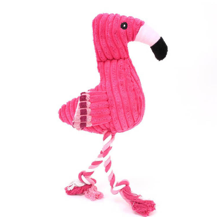 Peluche flammand rose pour chien