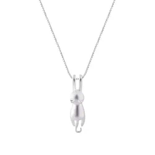 Pendentif Chat Petite Funambule En Argent élégant Pour Un Style Unique - Argent Transparent Background