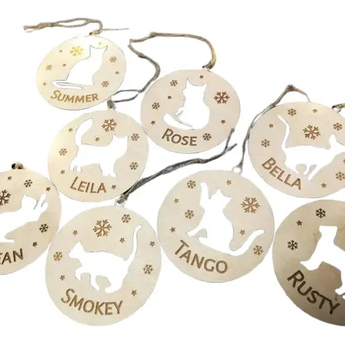 Bijou unique - gros plan sur les ornements de chat en bois de Pendentif chat personnalisé - Cadeau spécial Transparent Background