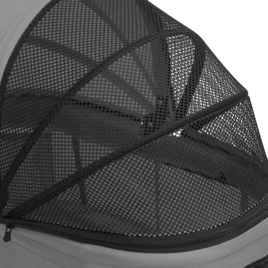 Poussette pour 2 Chiens à Deux Niveaux Pliante 83 x 48 x 97 cm Grise – vue 7