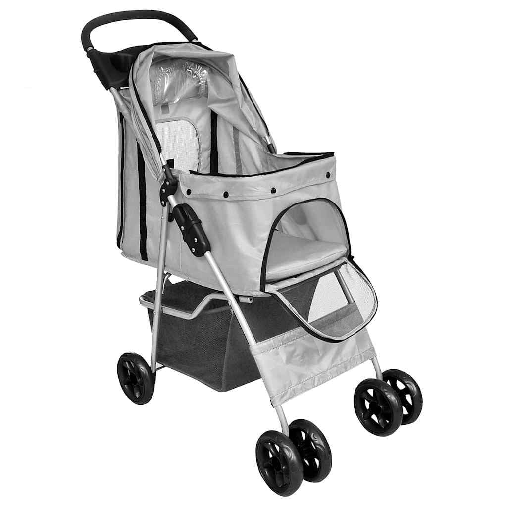 Poussette pour Chat et Petit Chien Pliable jusqu'à 15 kg Grise – vue 2
