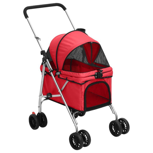 Poussette pour Chien Pliante jusqu'à 15 kg 76 x 50 x 100 cm Rouge
