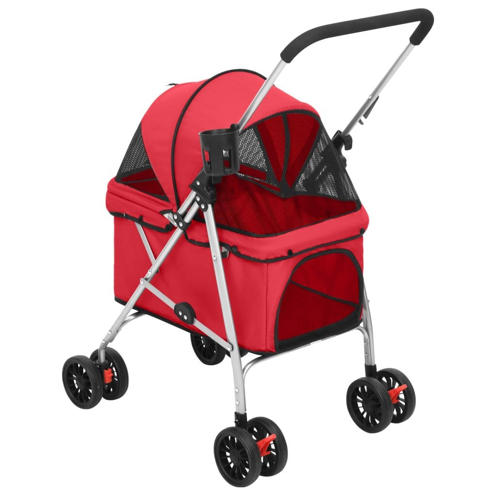 Poussette pour Chien Pliante jusqu'à 15 kg 76 x 50 x 100 cm Rouge – vue 4