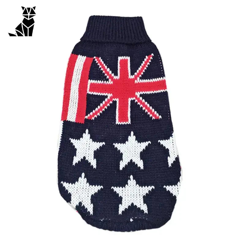 Pull pour chien avec manches en forme de drapeau britannique ; facile à porter ; Pull de Noël pour chats