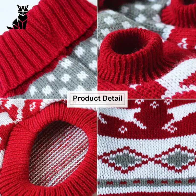 Bonnet tricoté rouge et blanc pour chat, facile à porter, style festif - Pull de Noël pour chats