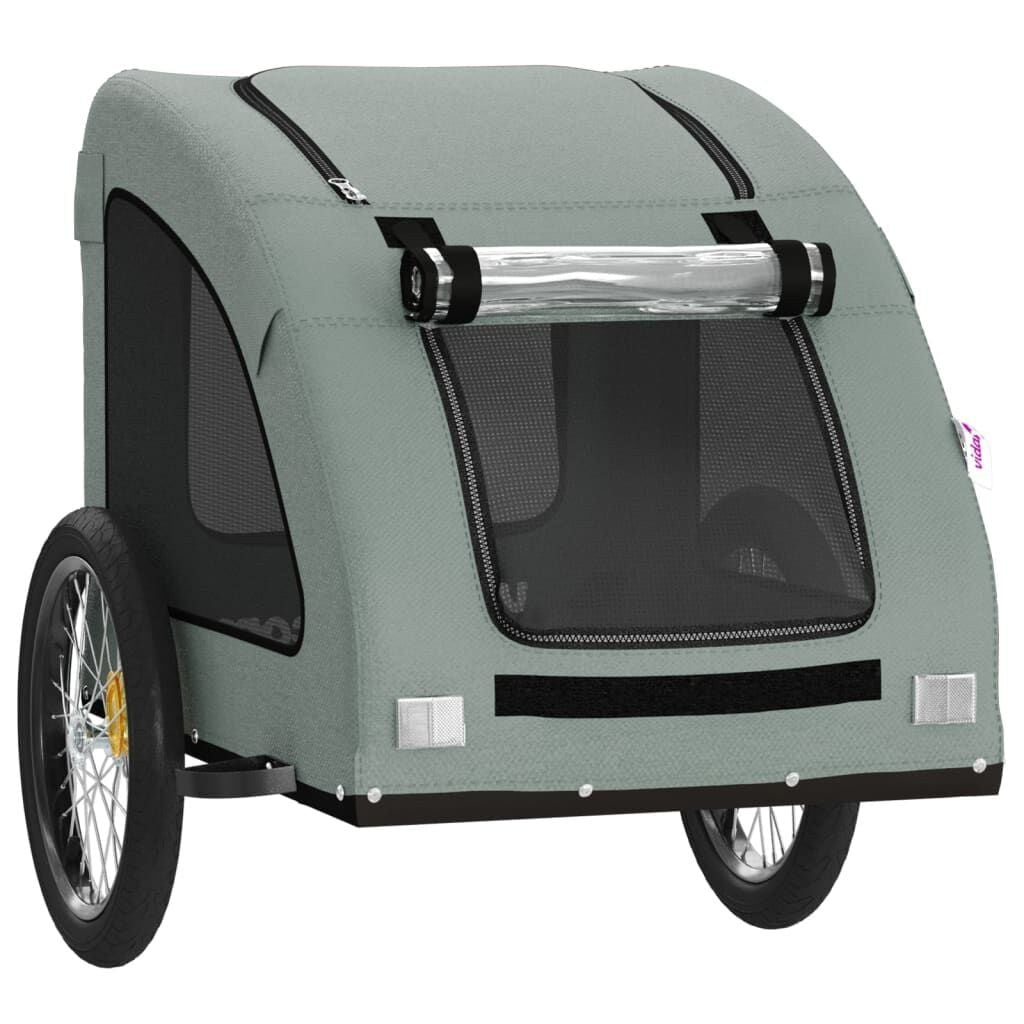 Remorque pour Chien à Vélo avec Protection Pluie jusqu'à 45 kg Grise – vue 5