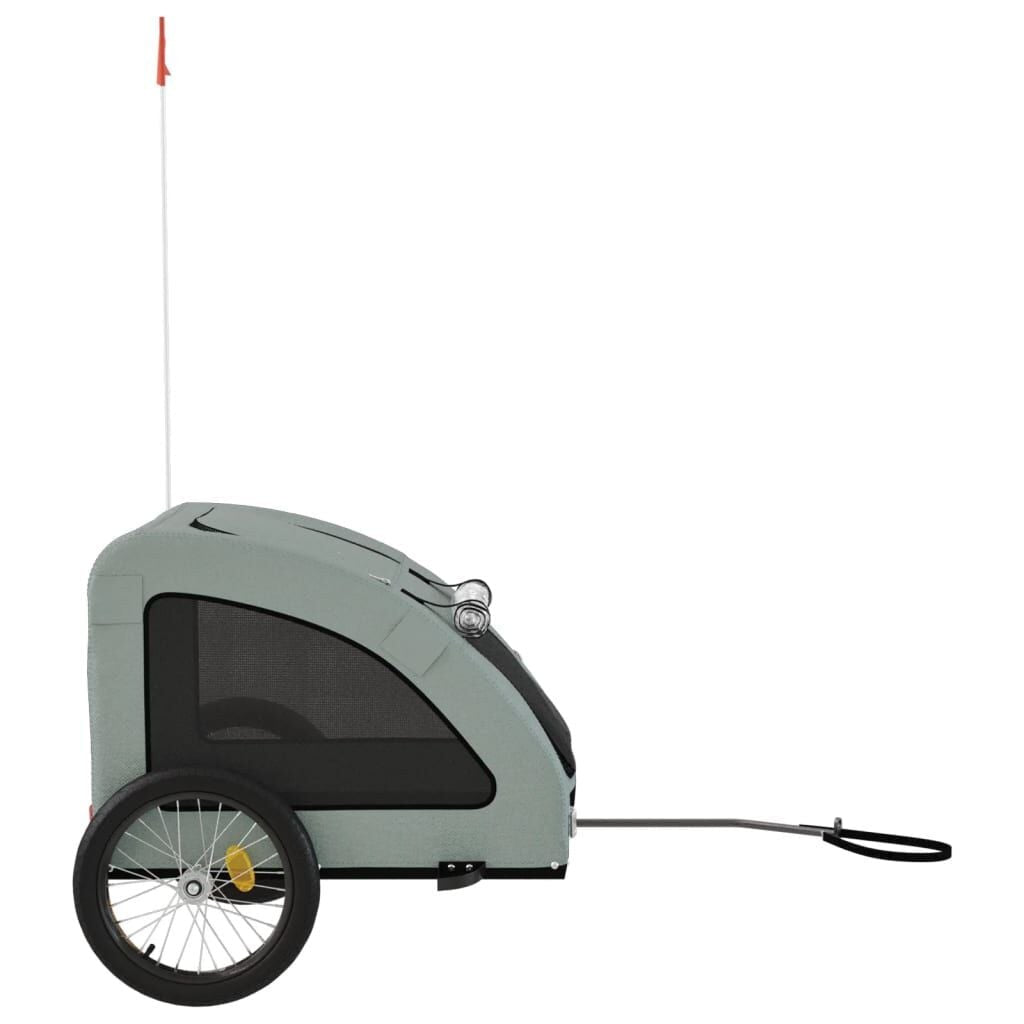 Remorque pour Chien à Vélo avec Protection Pluie jusqu'à 45 kg Grise – vue 7