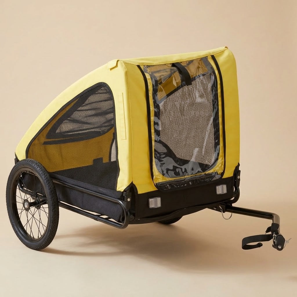 Remorque Vélo Grand Chien jusqu'à 40 kg Jaune et Noir – photo du produit