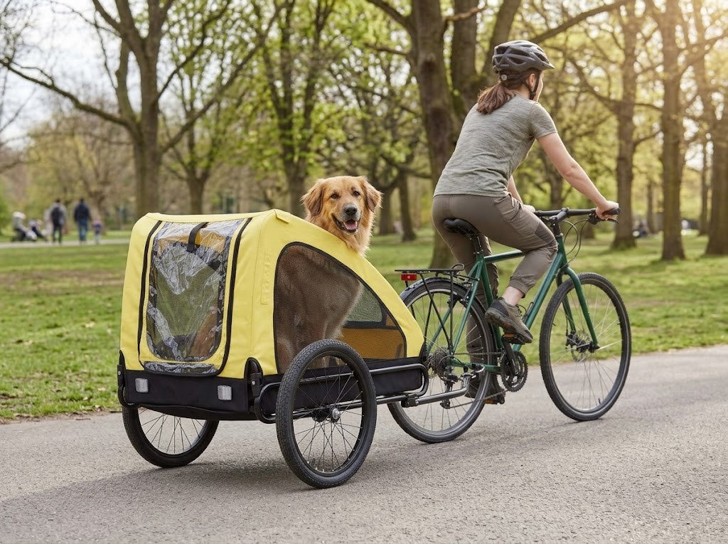 Remorque Vélo Grand Chien jusqu'à 40 kg Jaune et Noir – au quotidien