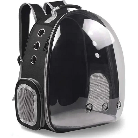 Sac Astronaut Bubble pour Chats avec vue panoramique et enceinte attachée noire