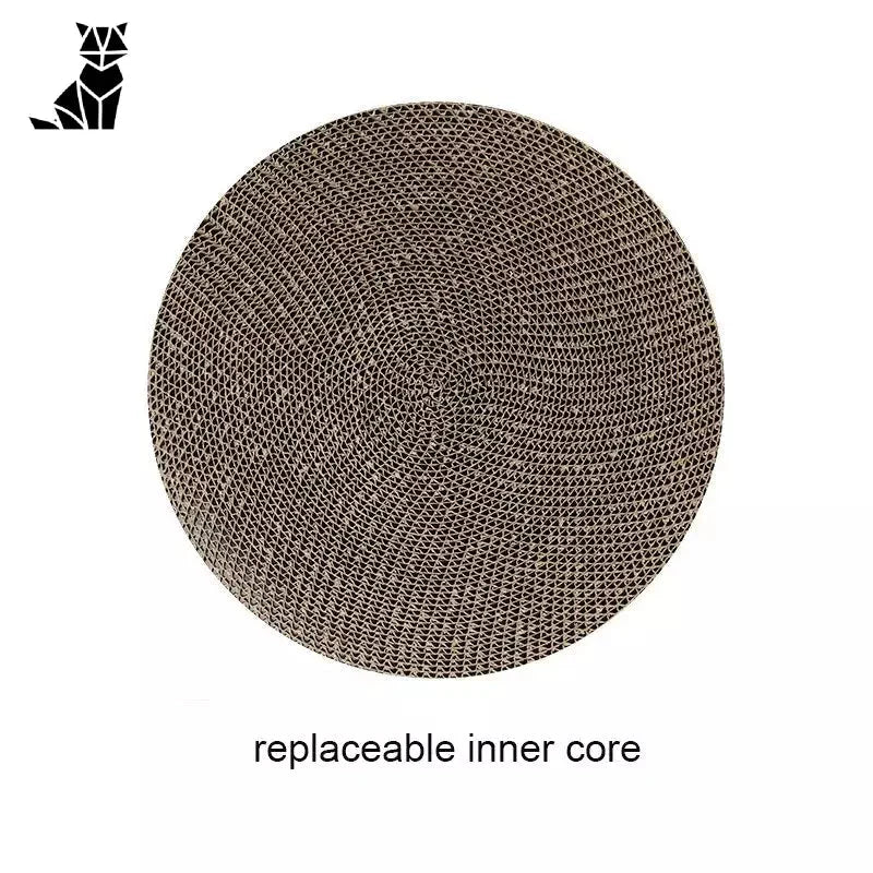 Tapis rond à gratter en papier ondulé - Noir et blanc Tapis Rond Griffoir