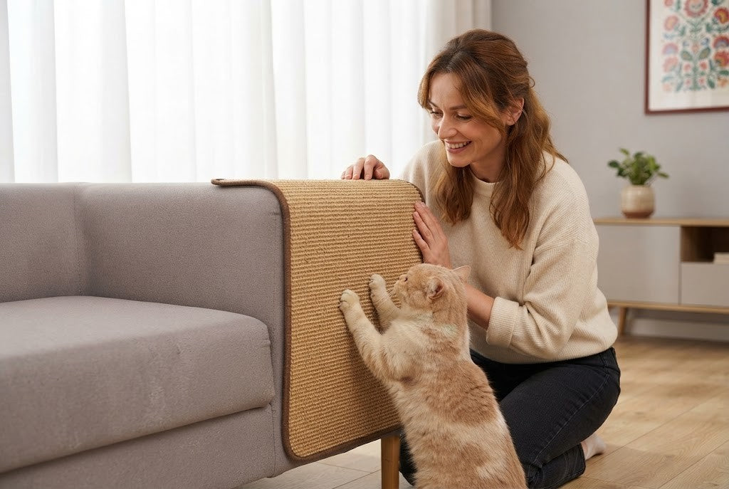 Il a choisi l'angle du canapé ? Mettez le sisal là